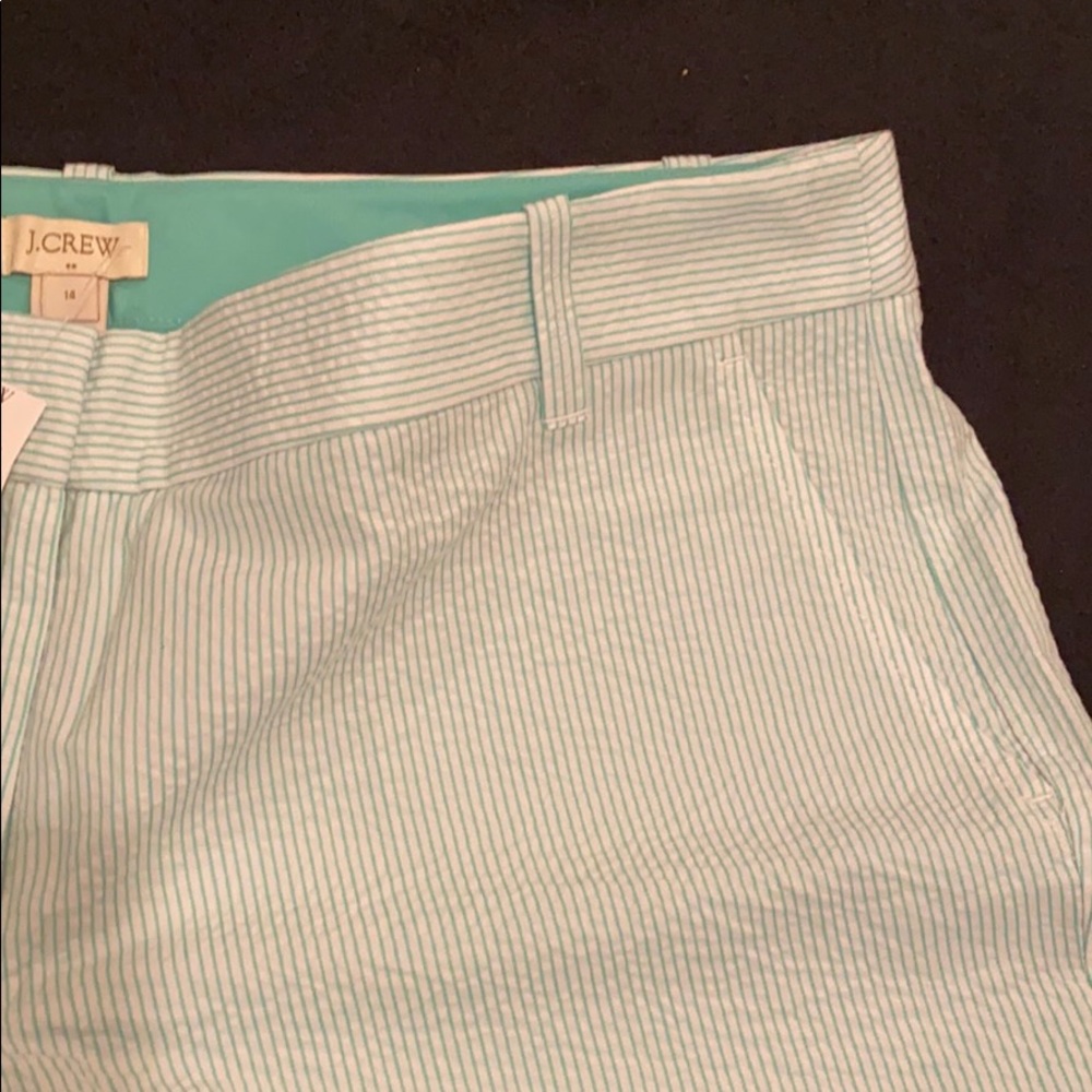 J. Crew sea foam green seersucker shorts